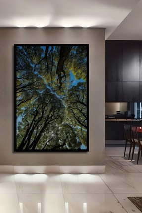 Caddemia Çerçeve Görünümlü Dekoratif Ahşap Mdf Kare Ağaçların İzleği Tablosu ...
