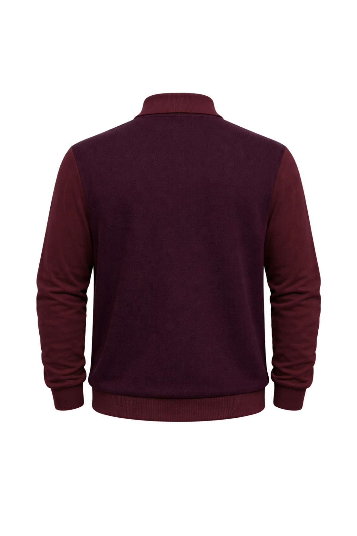 BattalModa Erkek Büyük Beden Bordo Polo Yaka Fermuarlı Triko Kazak 5XL-6XL-7XL-8XL görsel 5