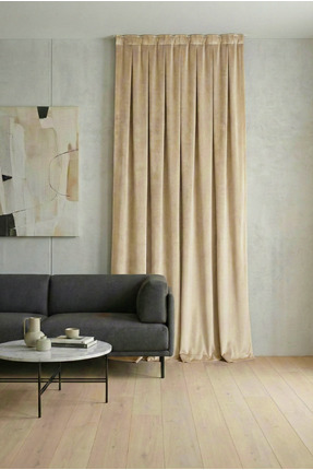 Bercem Home Kadife Dokulu Pileli Fon Perde - Sütlü Kahverengi - Sık Pile(1x3)