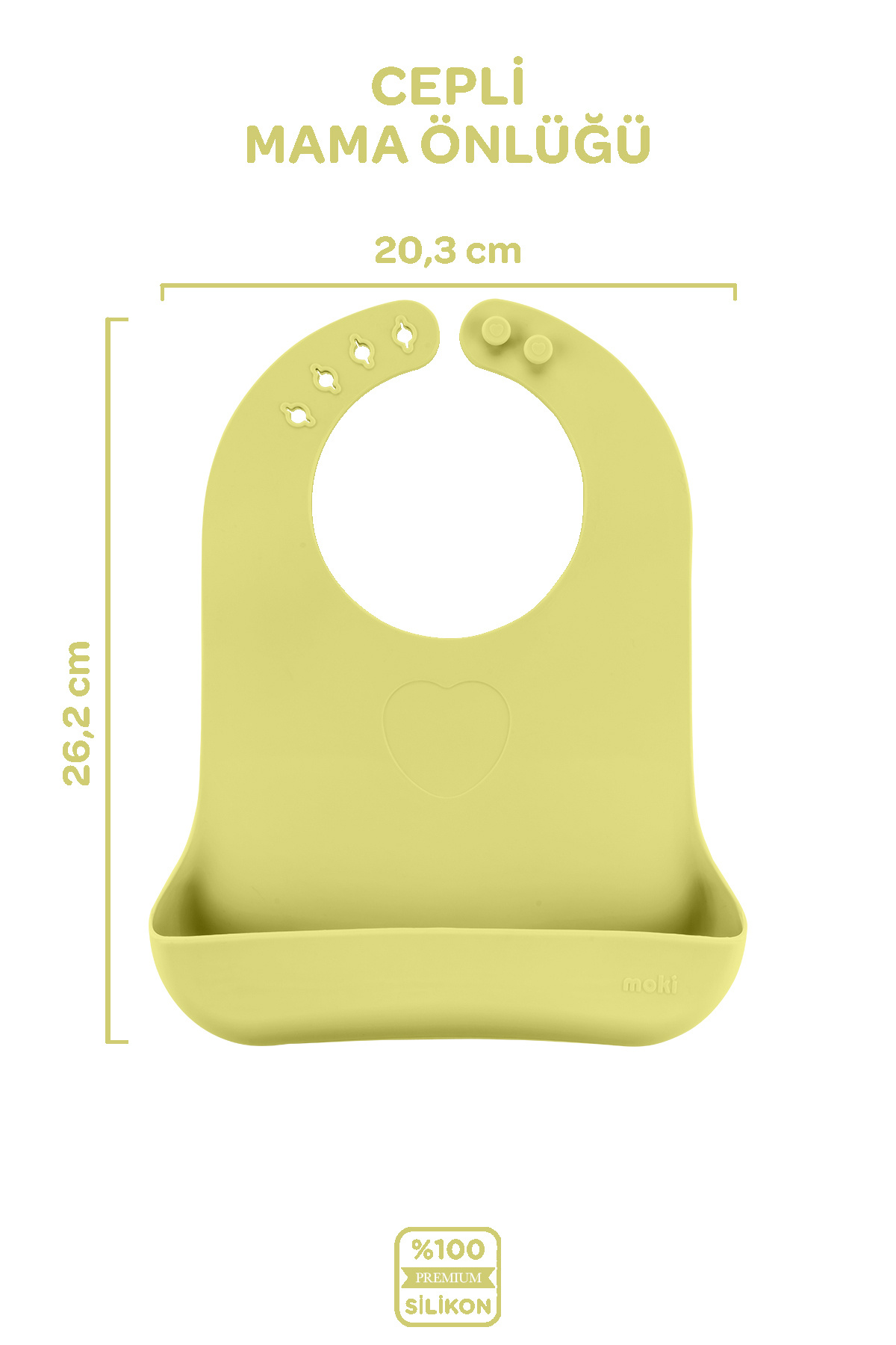 Moki Silikon Beslenme Seti 3'lü Pond Yeşil / Mama Tabağı, Mama Önlüğü, Bandırma Kaşığı fotoğrafı 5 (önizleme)