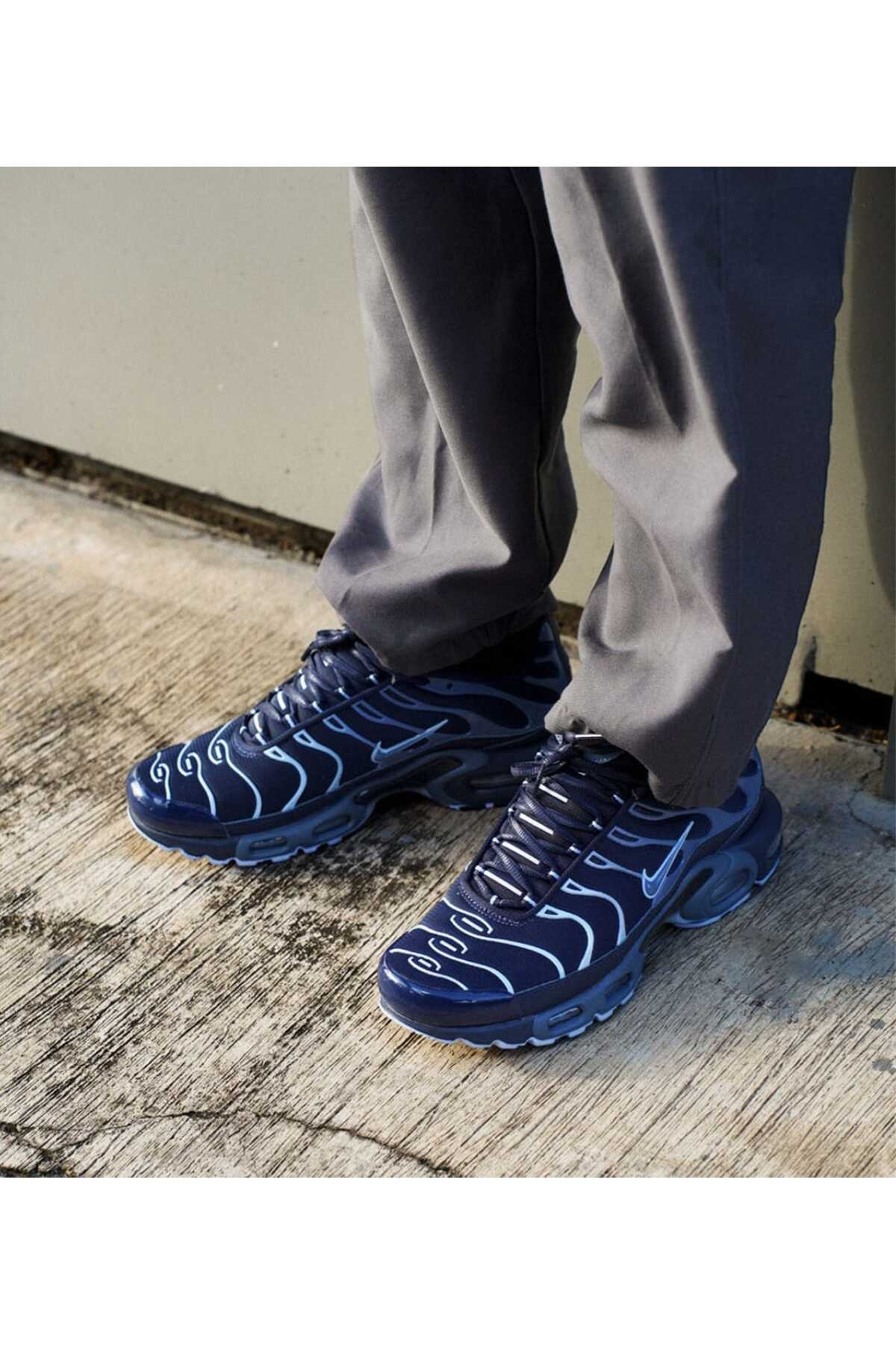 ヤ*ン様 NIKE Air Max Plus Photo Blue/Black Nike Air Max Plus 'Obsidian Aluminum'Reflechtör Erkek Sneaker