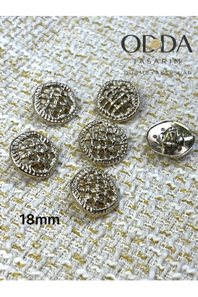 ODDA TASARIM ATÖLYESİ 18 MM Z.RA HASIR DESEN GOLD 6li DUGME SET