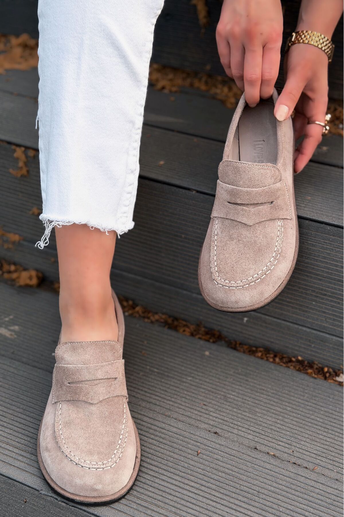 I Love Shoes Marion Kadın Loafer Vizon Hakiki Süet görsel 5