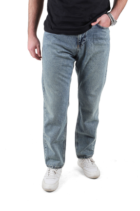 DRİFT JEANS DRIFT Erkek Baggy Fit Likrasız Jean Pantolon Açık Mavi Tintli Denim