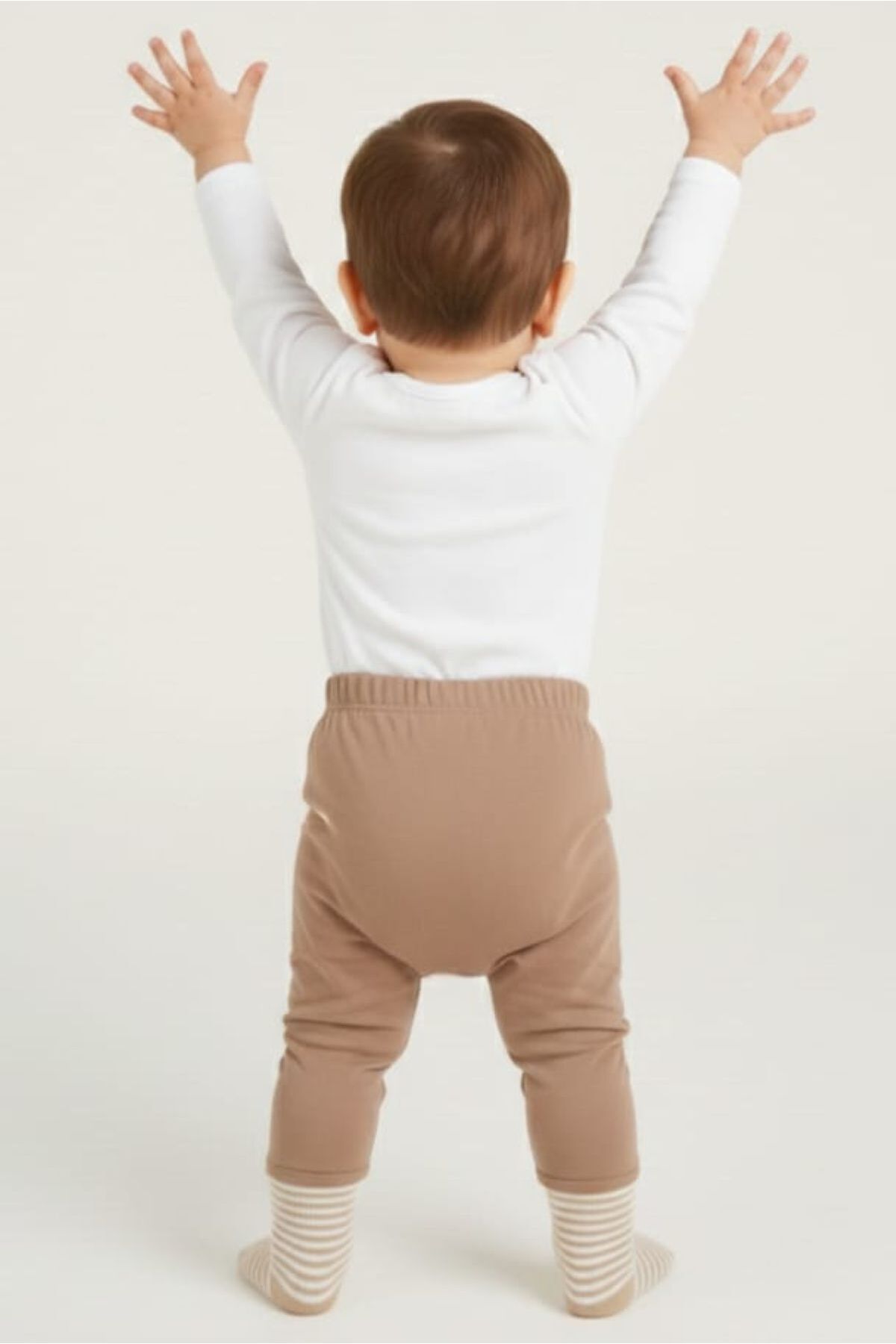 Fuar Baby Bej %100 Pamuk Çoraplı Erkek Bebek Altı - Beli Lastikli Bebek Pantolonu - Pijama ve Eşofman Altı fotoğrafı 6 (önizleme)