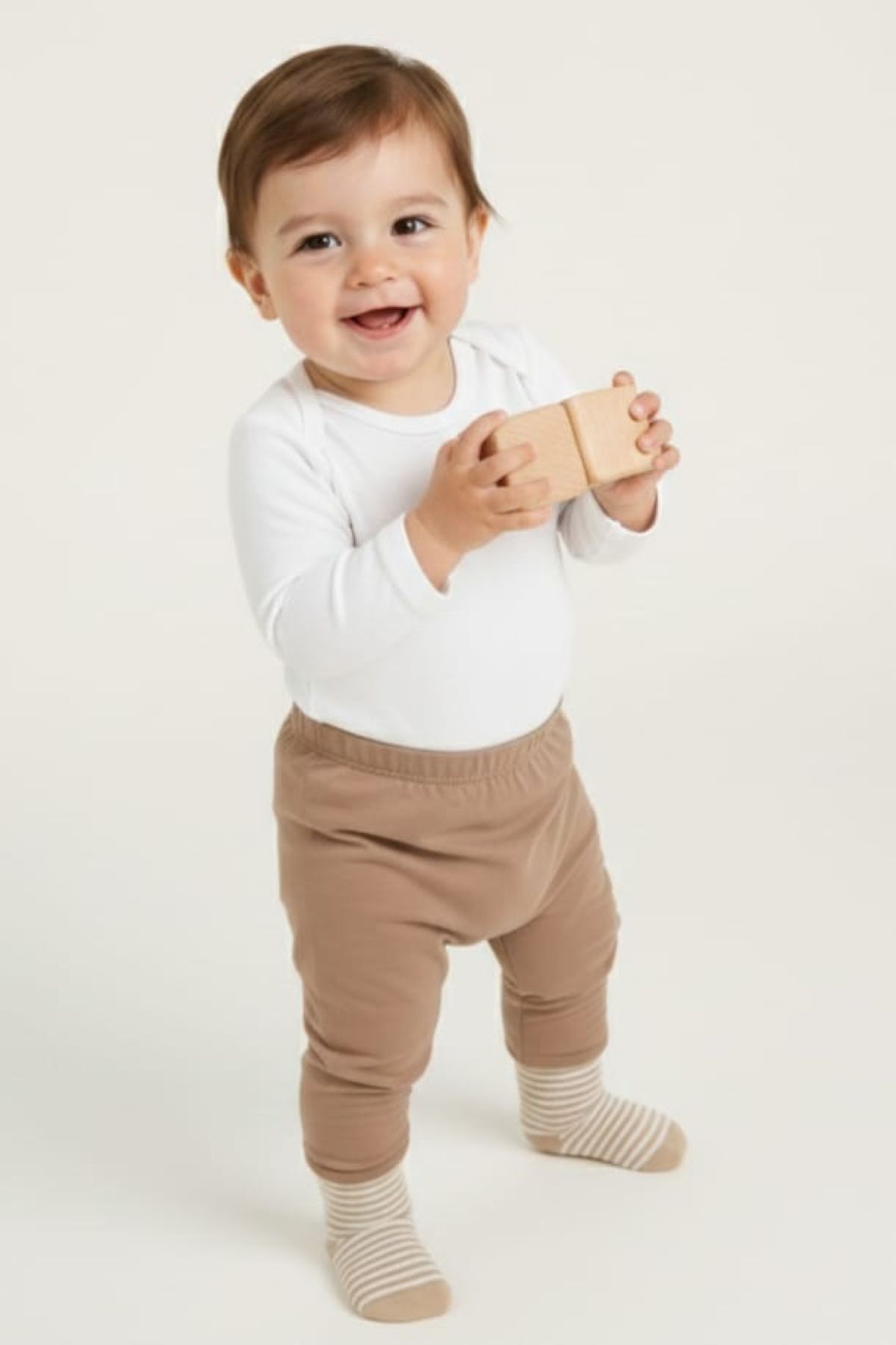 Fuar Baby Bej %100 Pamuk Çoraplı Erkek Bebek Altı - Beli Lastikli Bebek Pantolonu - Pijama ve Eşofman Altı fotoğrafı 2 (önizleme)