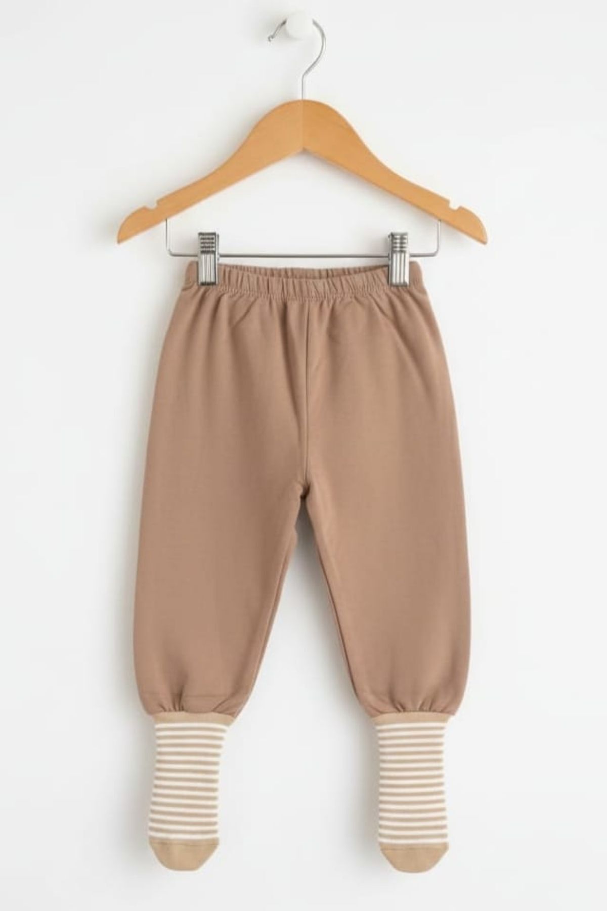 Fuar Baby Bej %100 Pamuk Çoraplı Erkek Bebek Altı - Beli Lastikli Bebek Pantolonu - Pijama ve Eşofman Altı fotoğrafı 7 (önizleme)