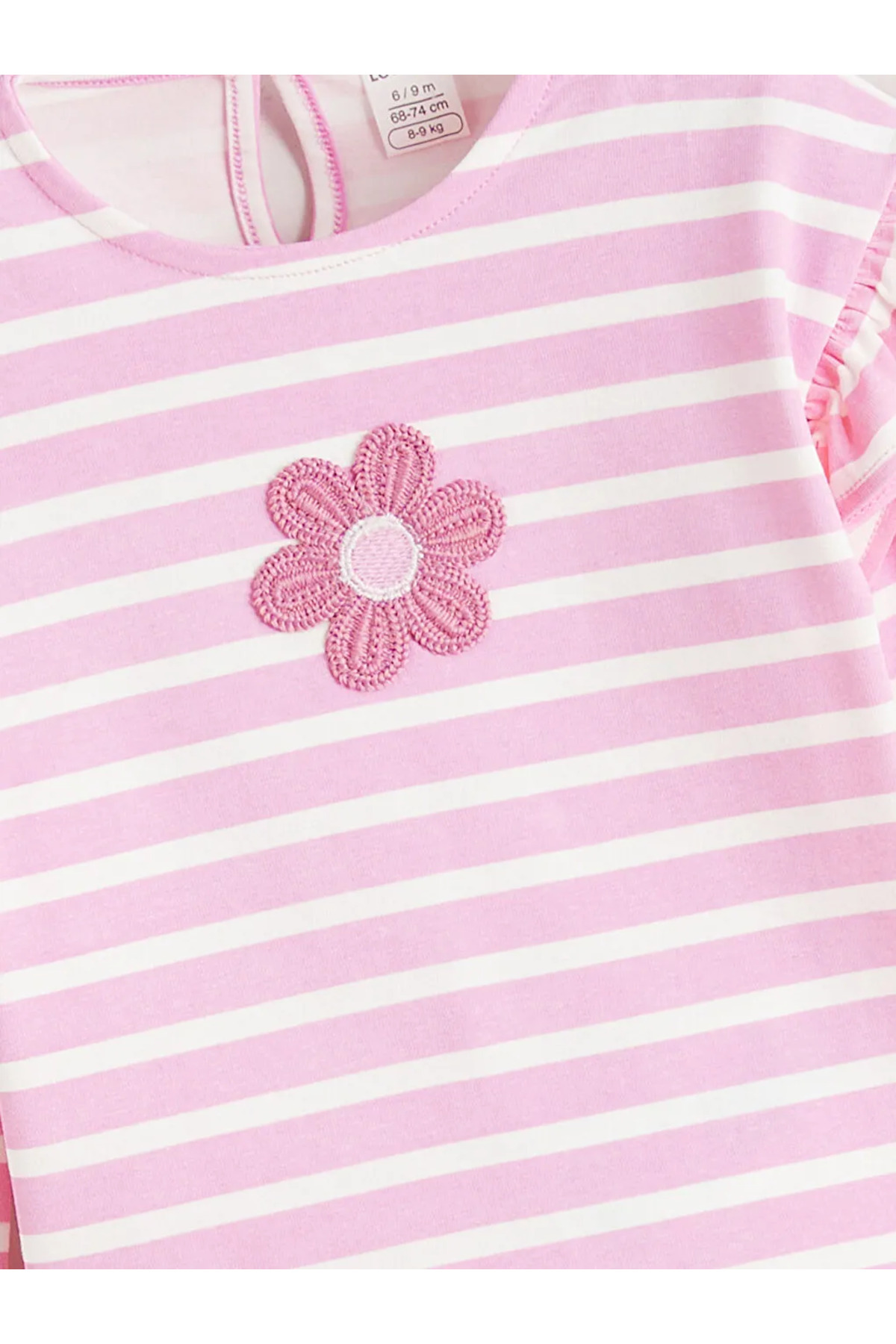 LC Waikiki Ekru Çiçek Nakışlı Kız Bebek Bluz ve Tayt fotoğrafı 4 (önizleme)