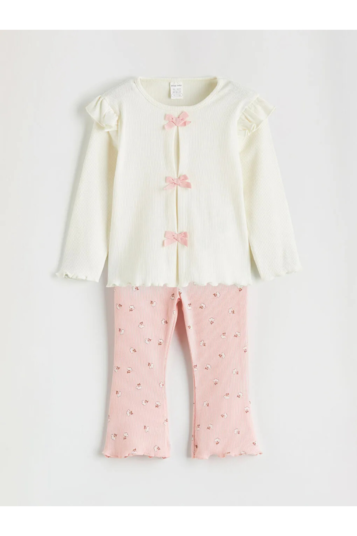 LC Waikiki Ekru Fiyonklu Kız Bebek Bluz ve Tayt Pantolon fotoğrafı 2 (önizleme)