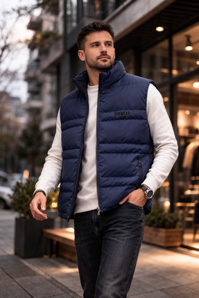 Sınwear Erkek Standart Fit Dik Yaka Cepli Fermuarlı Sıcak Tutan Mevsimlik Şiş...