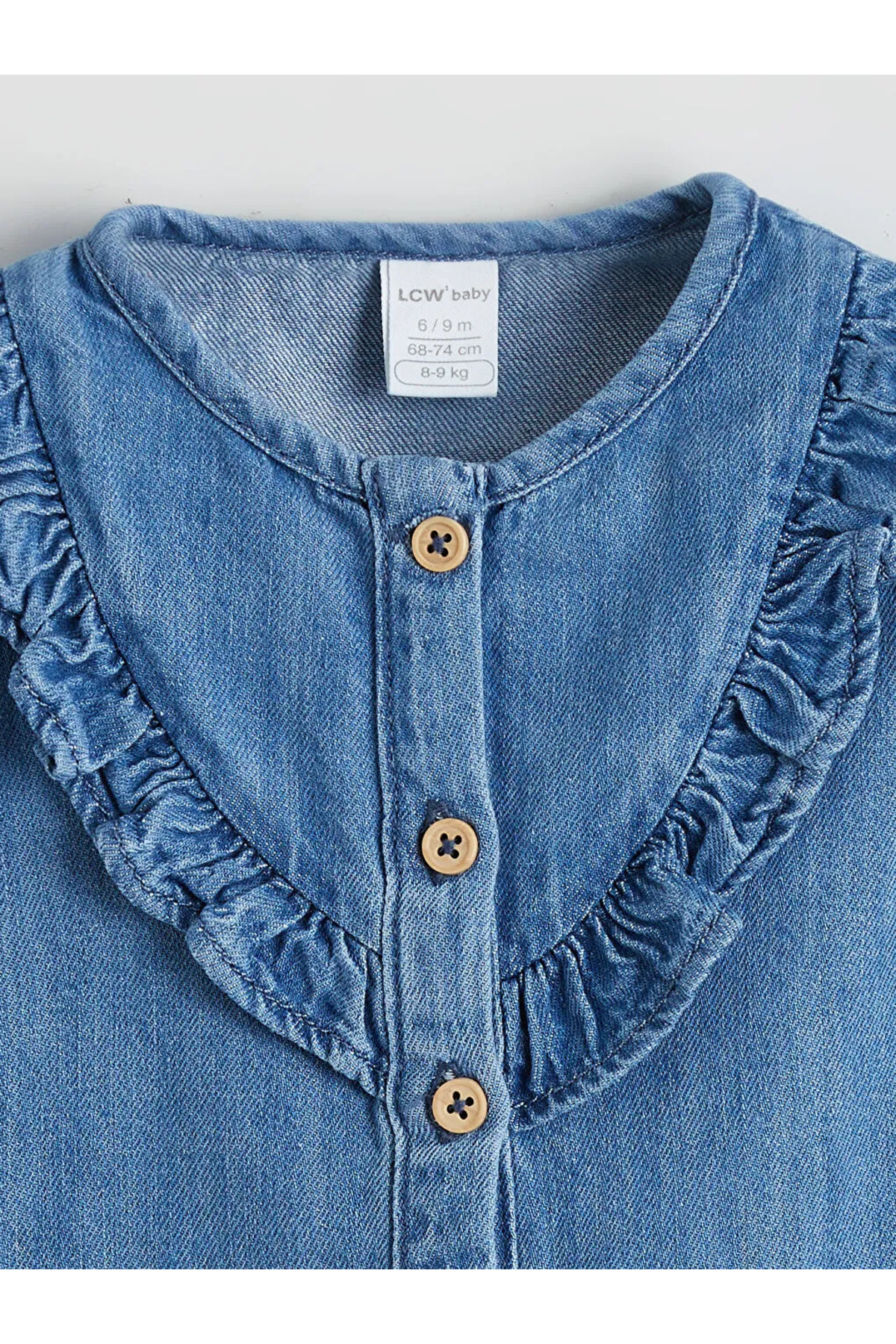 LC Waikiki Mavi Fırfırlı Kız Bebek Gömlek ve Tayt fotoğrafı 2 (önizleme)