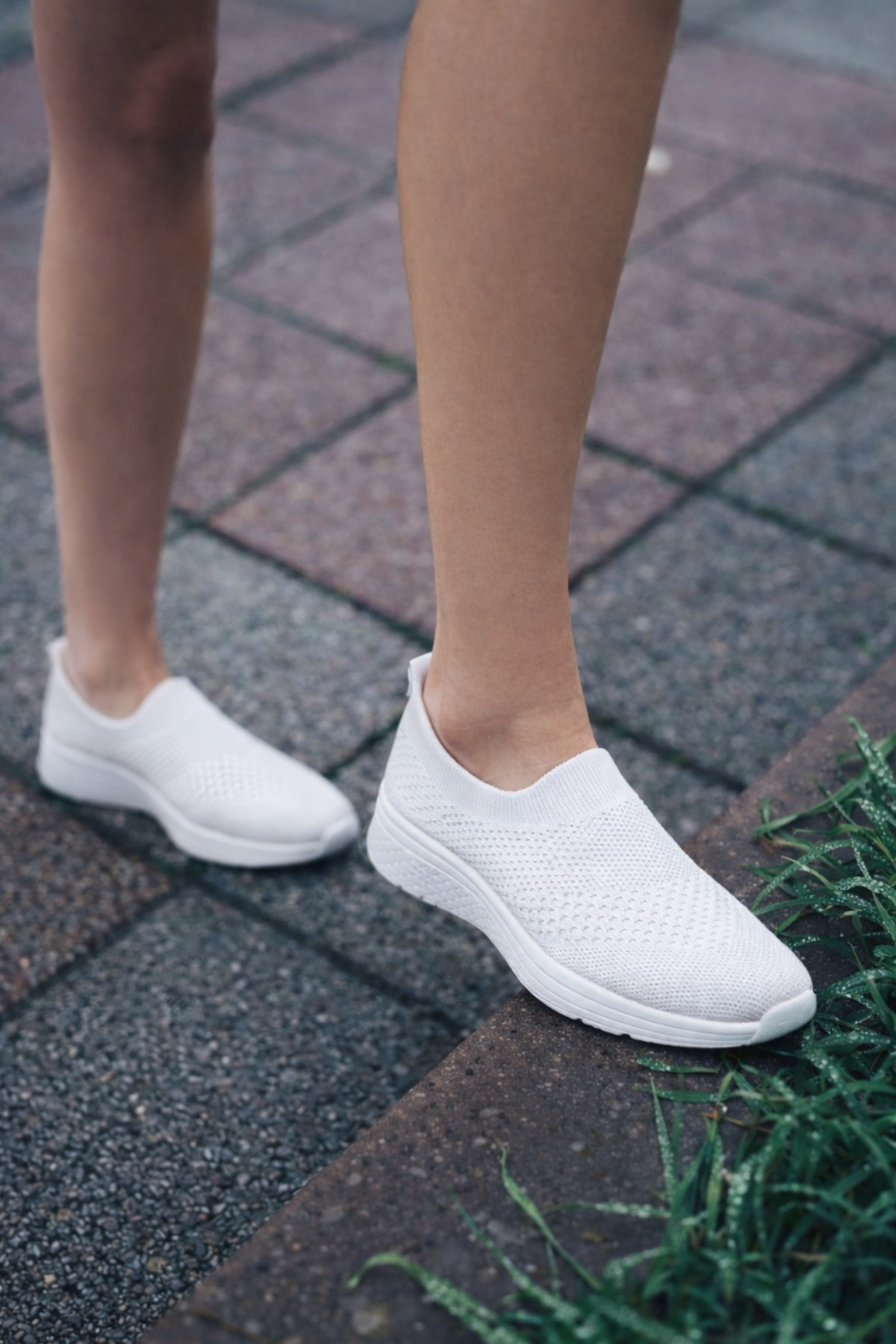 Encool  Kadın Beyaz Sneaker | Hafif, Nefes Alabilen Triko Bez Ayakkabı – Günlük Spor & Yürüyüş Ayakkabısı - Görsel 6