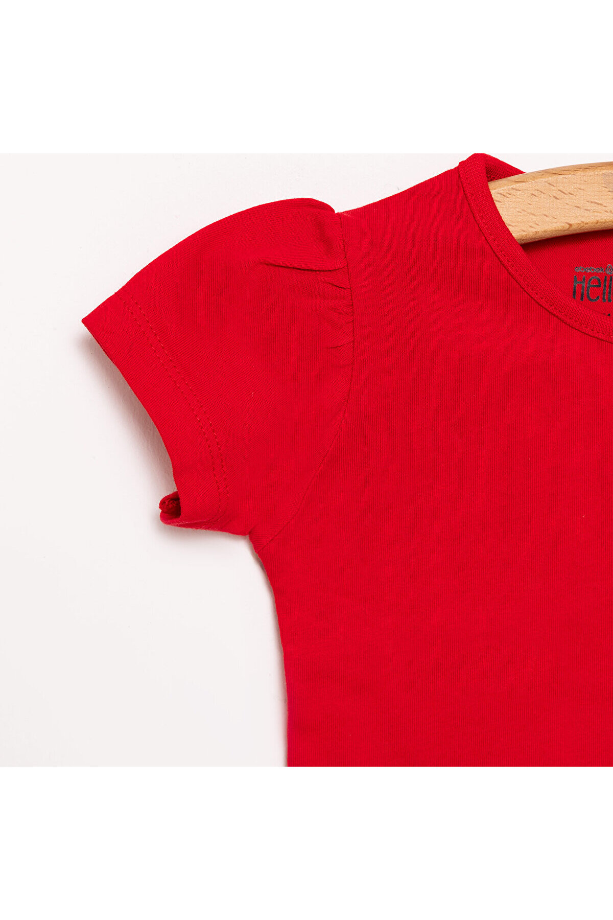 ebebek Hello Baby HelloBaby Kız Bebek Basic Tişört Bisiklet Yaka Kısa Kol Kırmızı fotoğrafı 3 (önizleme)