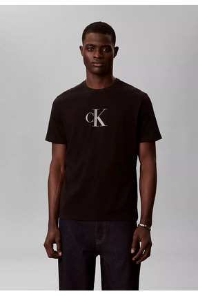 Calvin Klein Erkek Kısa Kol Bisiklet Yaka CK Yazı Detay Reqular Fit Siyah T-S...