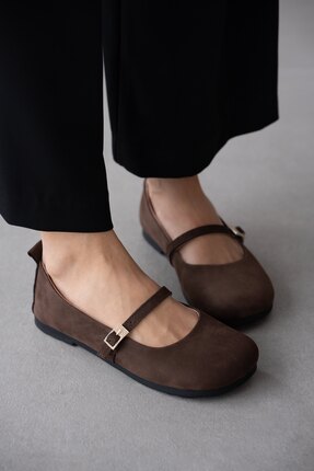 selin shoes Morlen Hakiki Deri Gold Ayarlanabilir Toka Detaylı Kadın Ayakkabı...