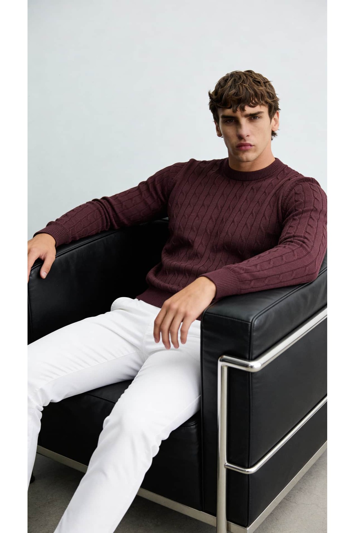 ژاکت بافتنی کلارت قرمز FW5761 — زرشکی cable-knit-burgundy-knitwear-kazak-fw5761 — تصویر 3 از 3
