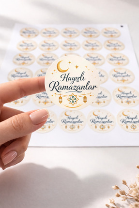 deer art Ramazan Temalı 10 Adet Sticker Seti – Parlak Kuşe Yapışkanlı Etiket R-5