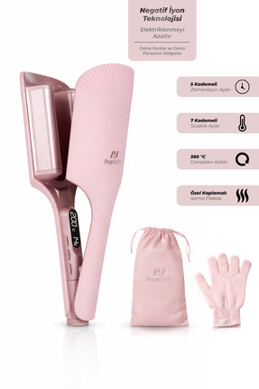 PiranTech KS-516 Profesyonel Dalga Saç Maşası 7 Sıcaklık Ayarlı Otomatik Kapa...