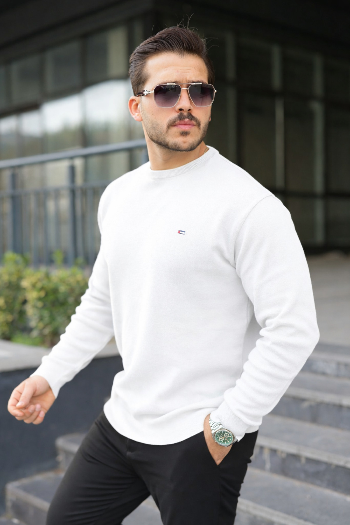 WOWA COMPANY  Sıfır Yaka Triko Kazak - Görsel 5