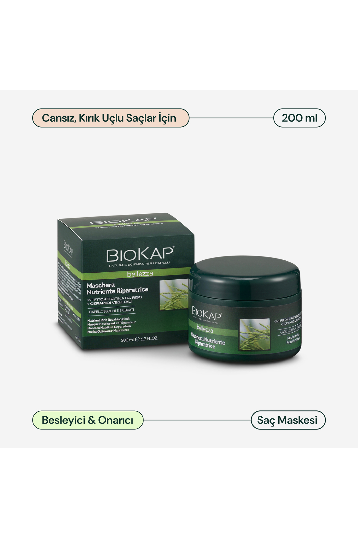 BioKap Bellezza Besleyici Onarıcı Maske - 200 ml — BIO.S.BL32