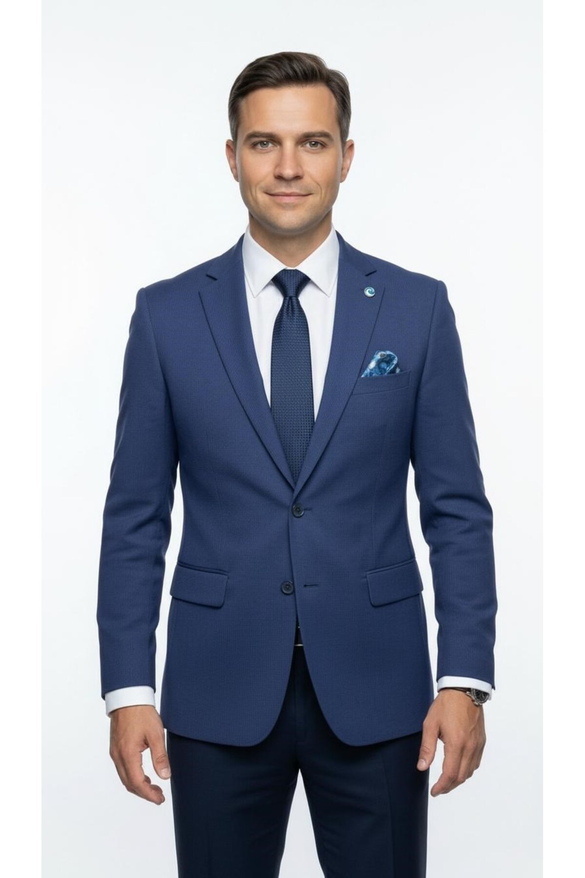Plus Scorpion Erkek Slim Fit Ceket, Likralı Fitilli Kumaş, Çift Düğmeli Tek yırtmaçlı Modern Tasarım görsel 2