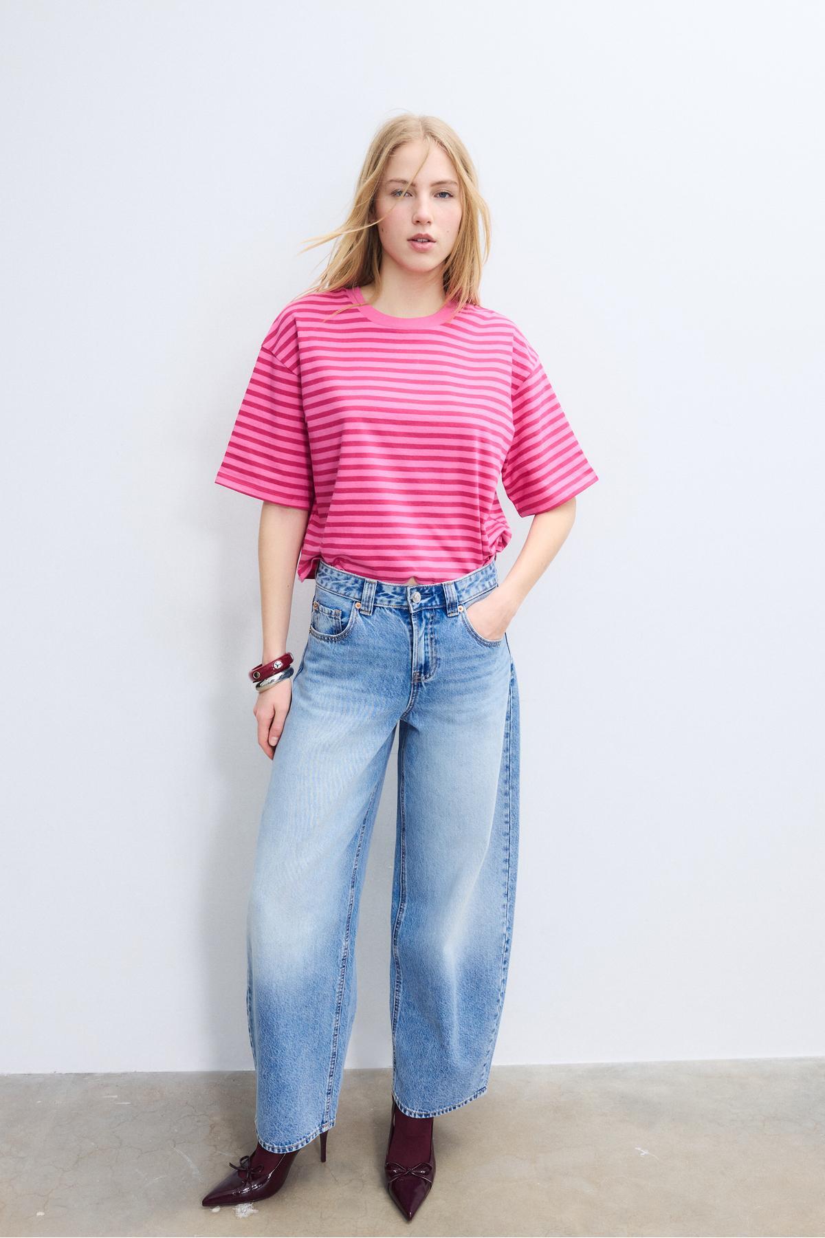 Stradivarius  Çizgili kısa kollu t-shirt - Görsel 2