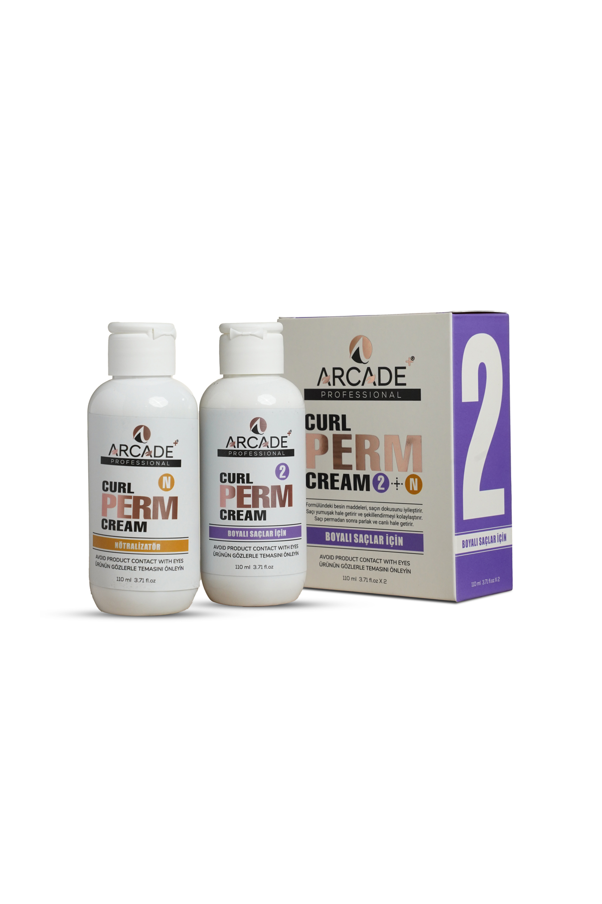 Arcade Perma İlacı set ( 2 numara ve Nötralizatör) 110 ml Boyalı Saçlar İçin — 153.AH.2584