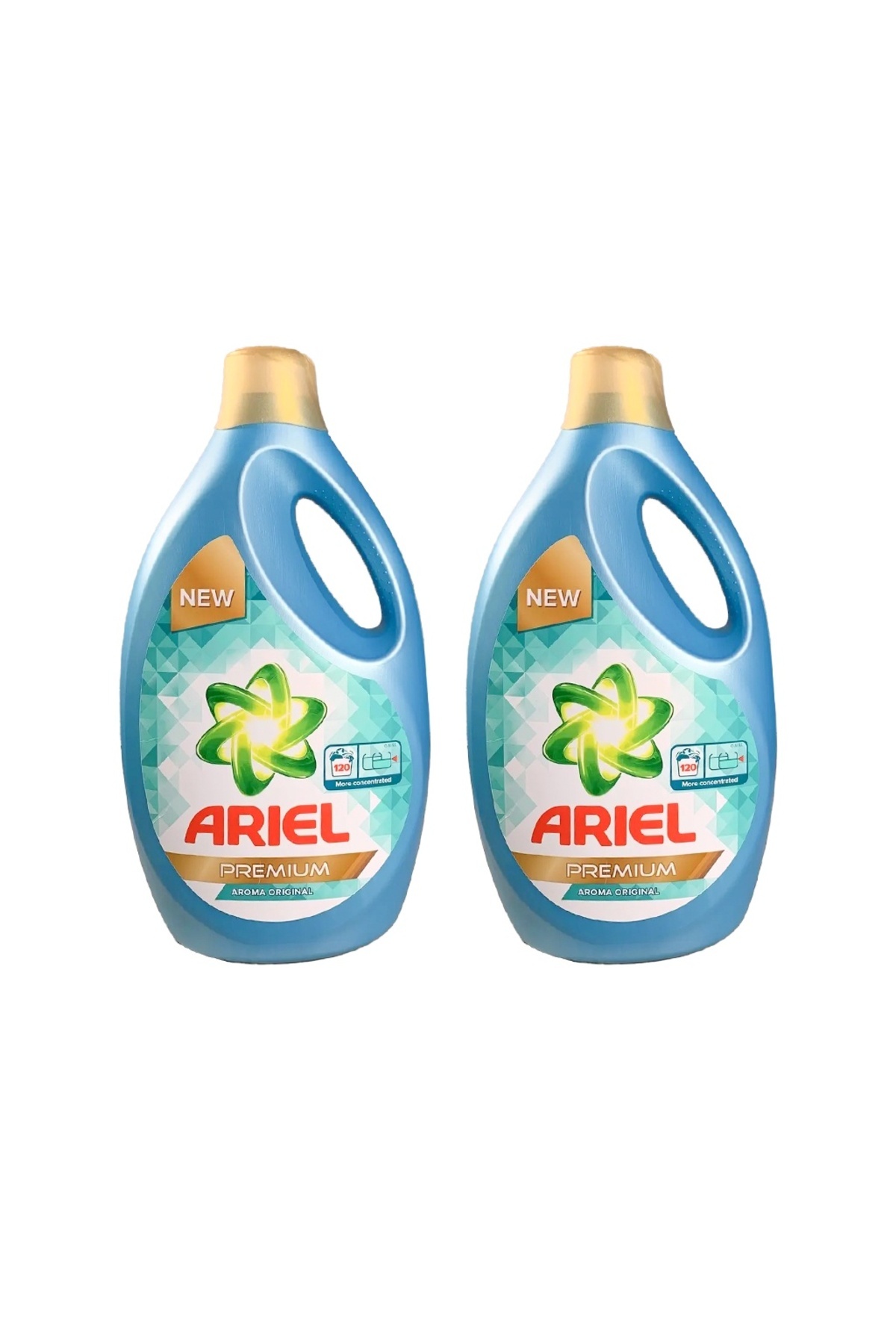 Ariel 2x Премиум оригинален течен перилен препарат, 120 пранета, 5.7 л