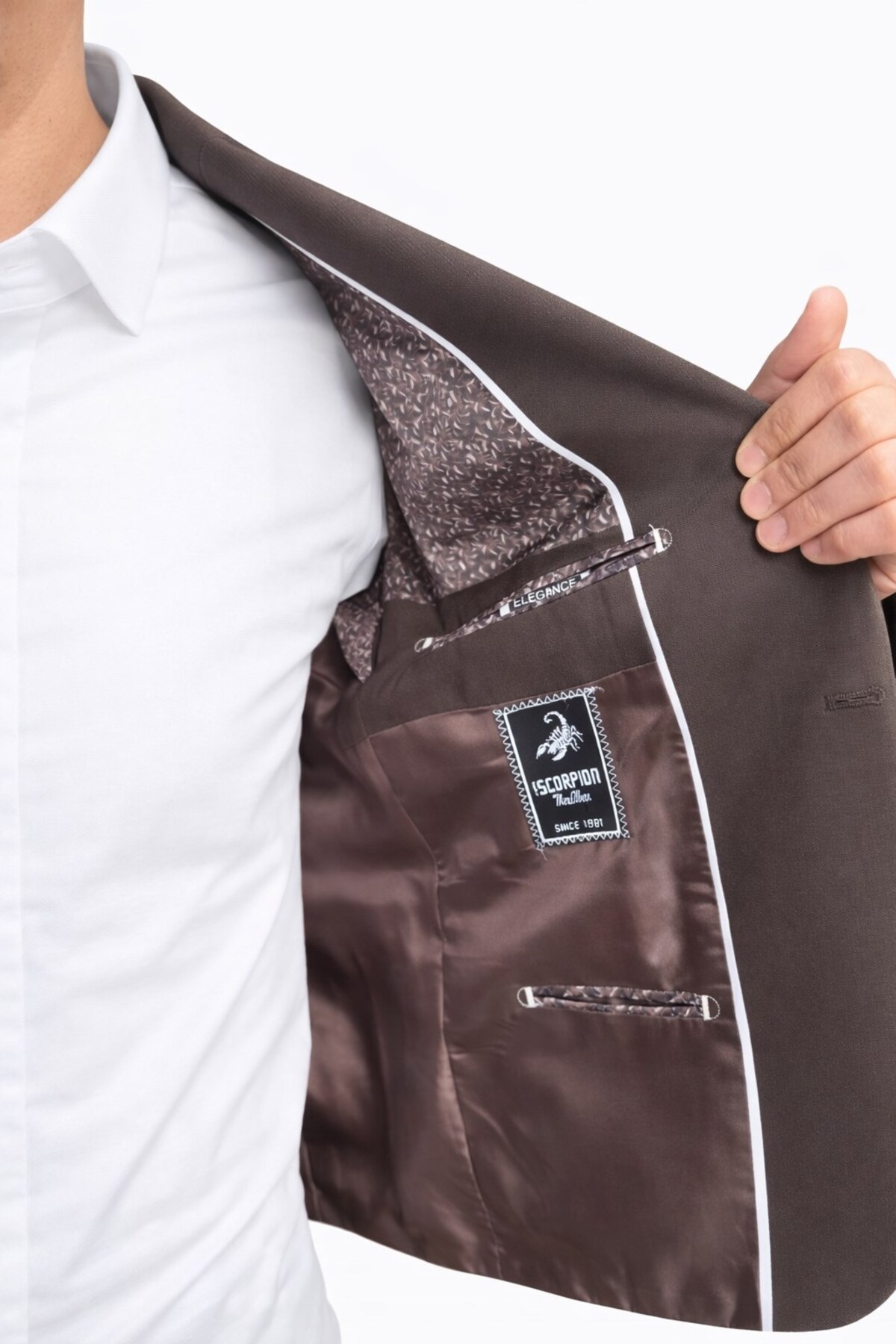 Plus Scorpion  Slim Fit Erkek Takım Elbise Premium Polyviscon Likralı Tek Düğme Çift Yırtmaçlı Modern Kesim - Görsel 8