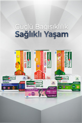 happy more Kış Paketi - C1000, D3K2, B-Complex, Magnesium Complex, Biotine, Z...