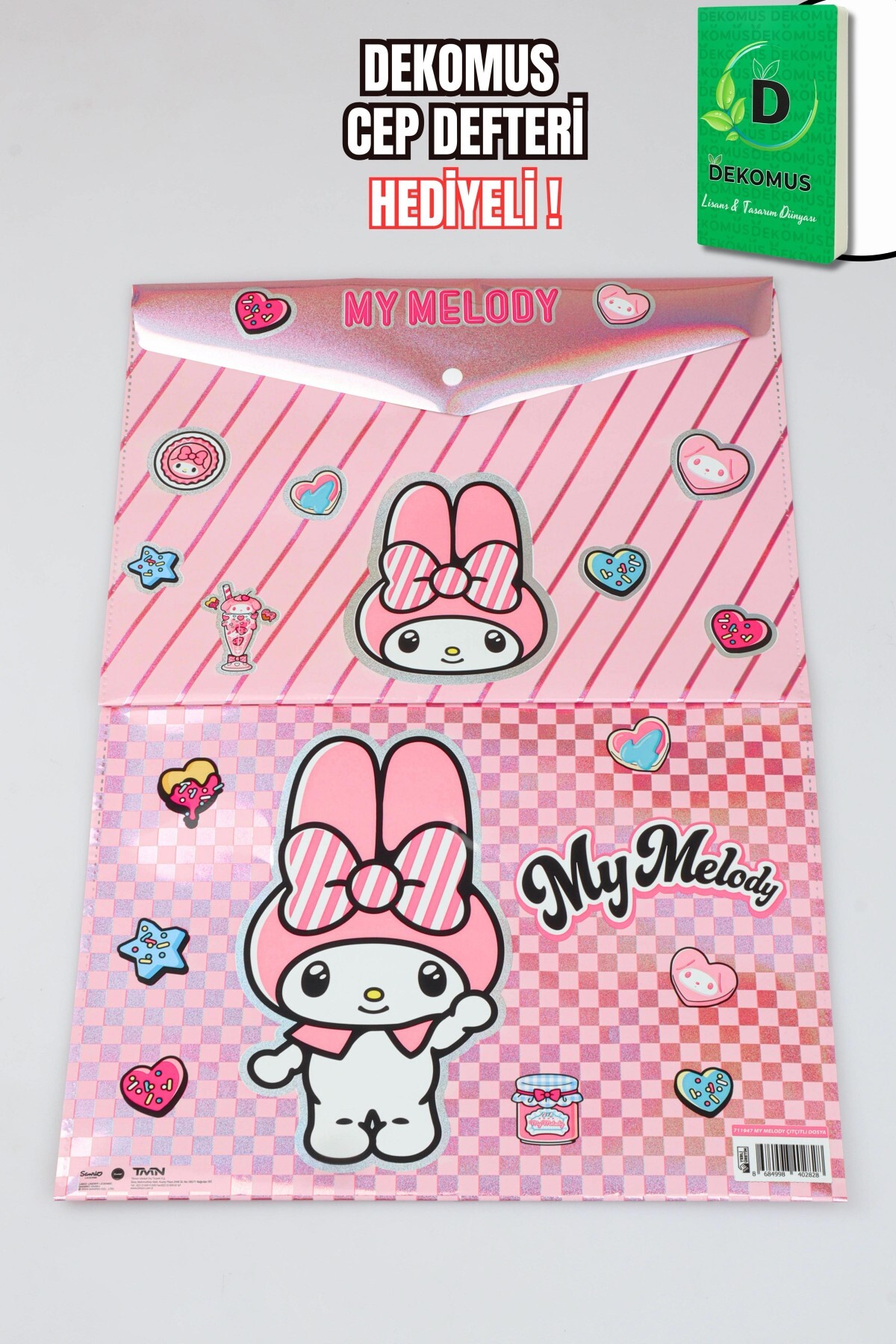 MY MELODY "DEKOMUS CEP DEFTERİ HEDİYELİ" YENİ SEZON LİSANSLI "2 ADET" ÇITÇITLI DOSYA