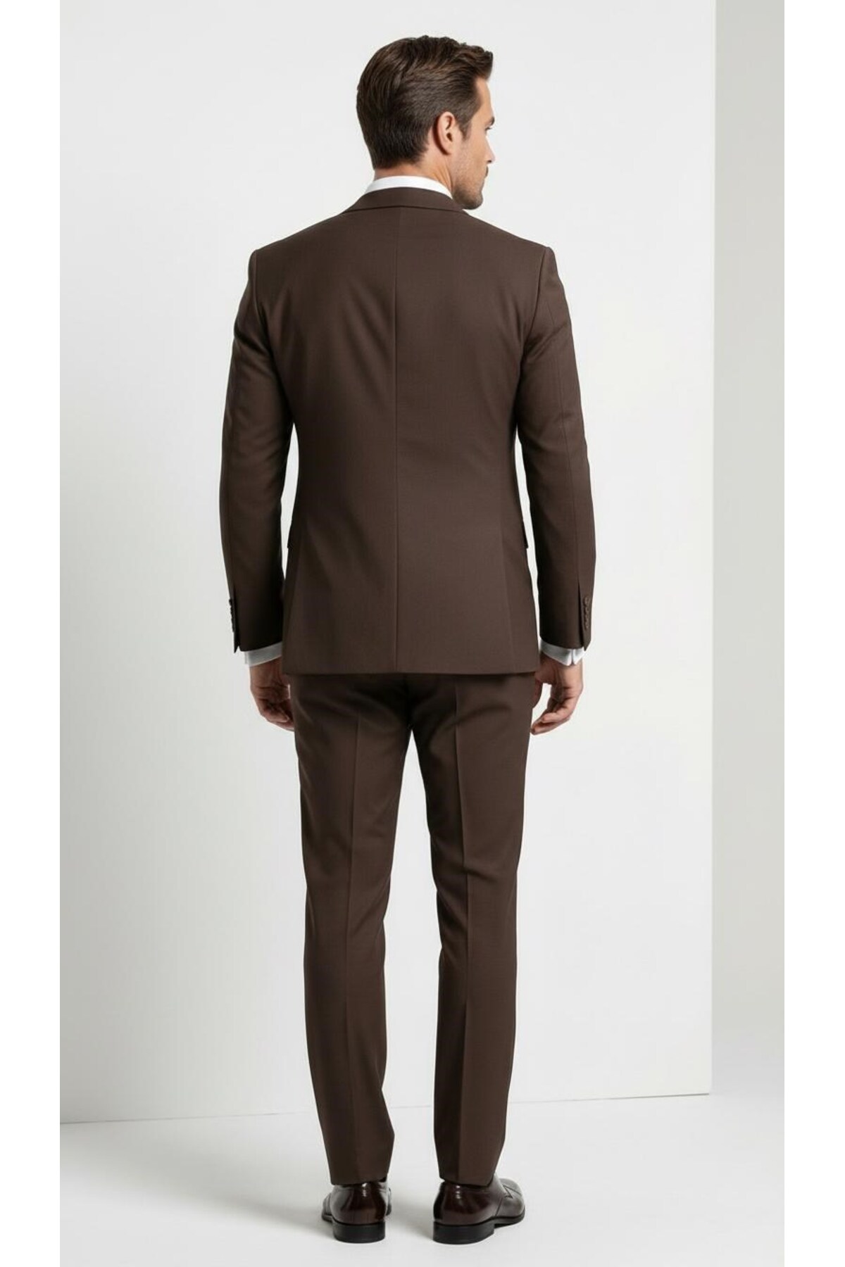 Plus Scorpion  Slim Fit Erkek Takım Elbise Premium Polyviscon Likralı Tek Düğme Çift Yırtmaçlı Modern Kesim - Görsel 6