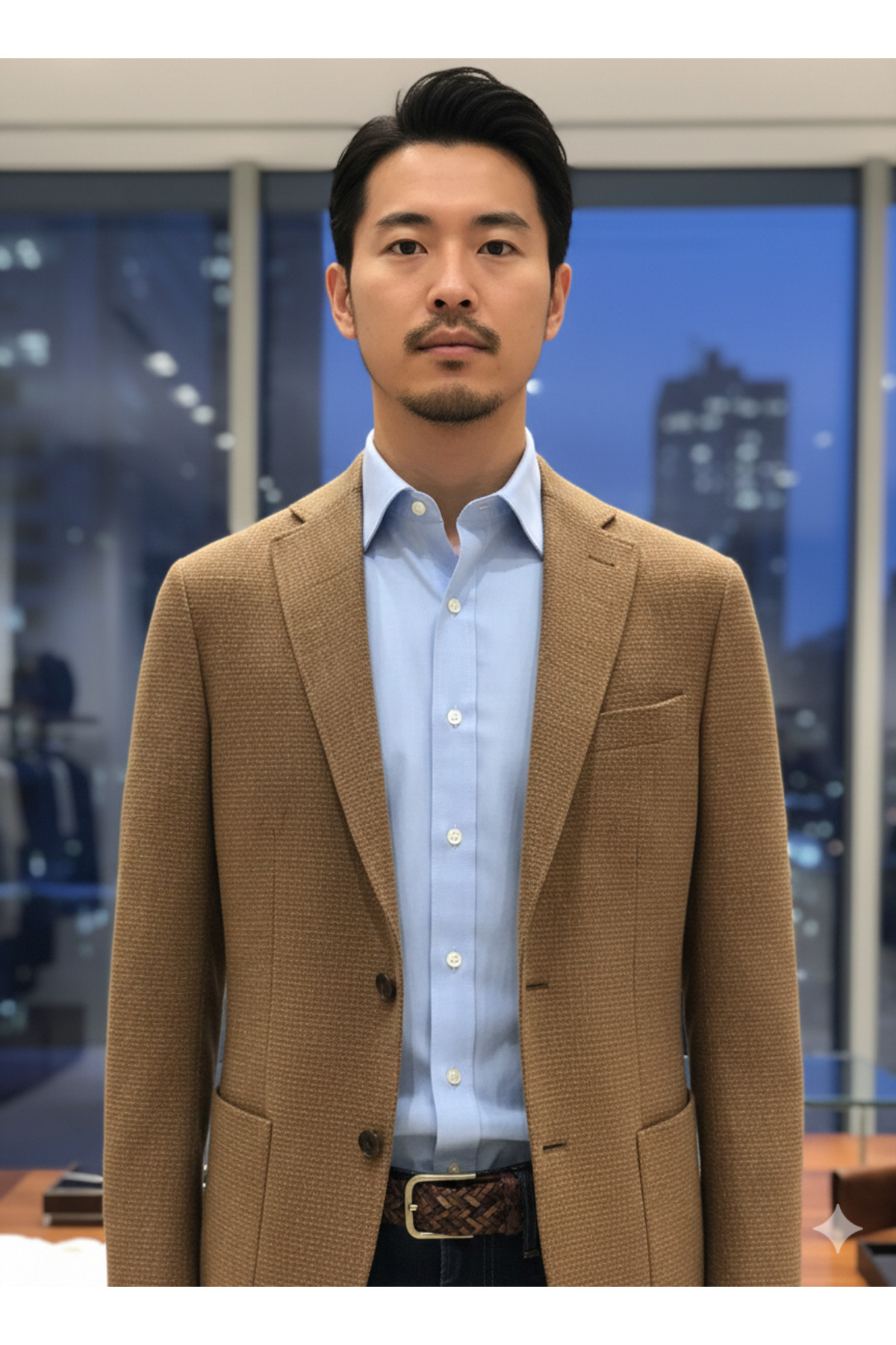 APARTRO  TEK CEKET KAHVE ÖRGÜ DESEN - Görsel 2