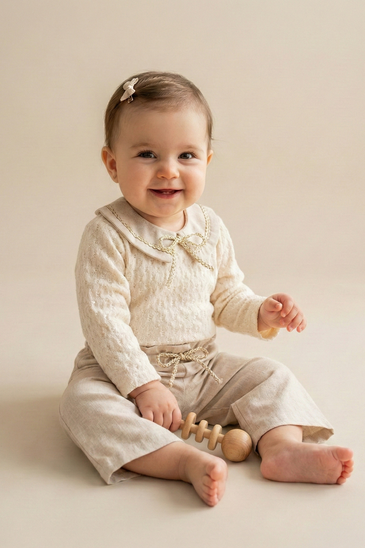Bebezade Baby Girl | Children's Elara Bodysuit and Wide-Leg Pants Set