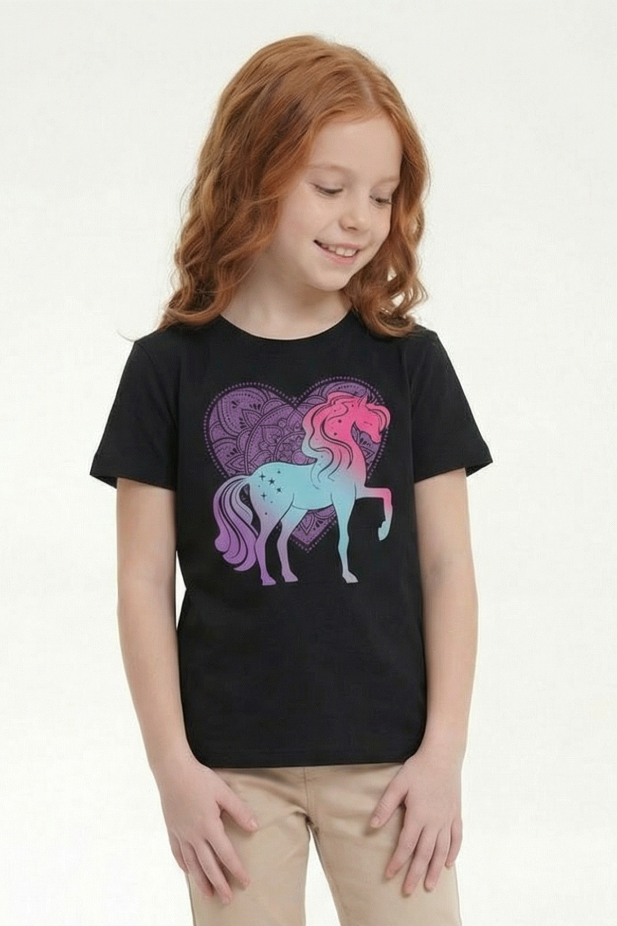 Printed Girl Short Sleeve T-Shirt B13