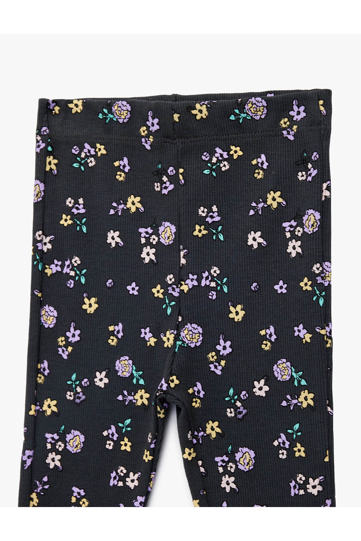 Koton Çiçekli İspanyol Paça Antrasit Kız Bebek Tayt 6SMG40005AK fotoğrafı 3 (önizleme)