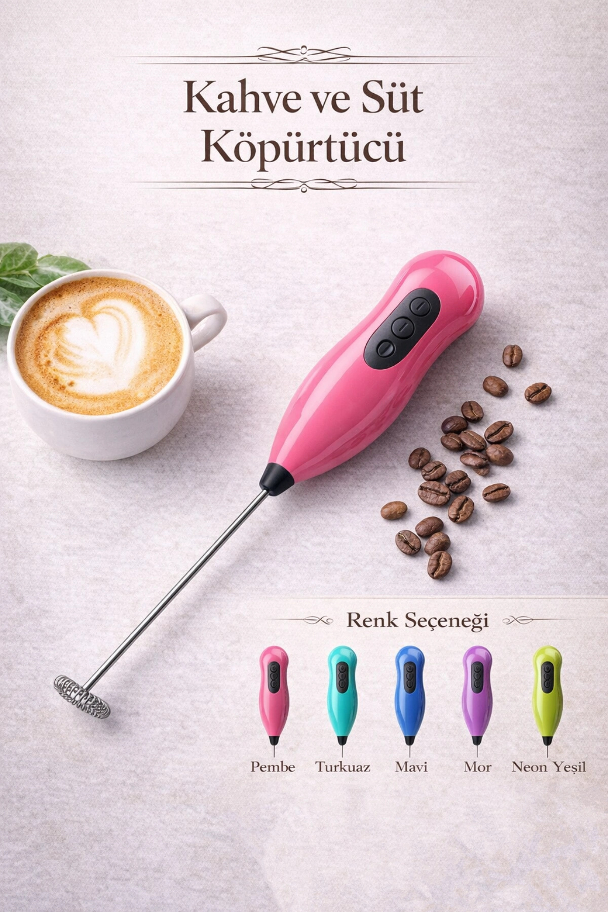 Coffee & Milk Foamer Mini Whisk Stainless Steel Hand Mixer Latte Cappuccino Cream Foamer
