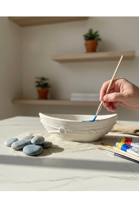 X ATÖLYE Gemi / Tekne / Taş Obje / Boyama Etkinliği / Dekor