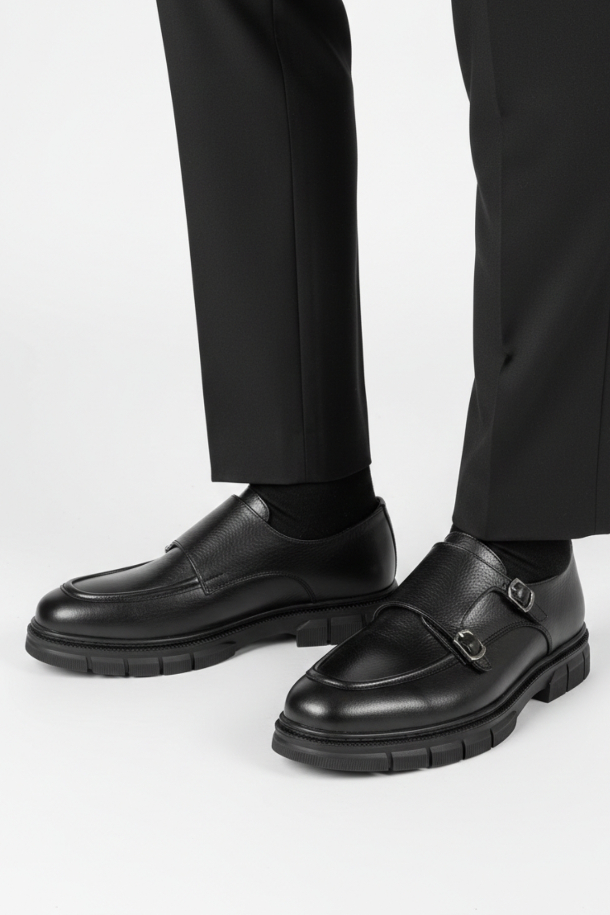 LUSIVE  Hakiki Deri Siyah Bağcıksız Rahat Erkek Klasik Ayakkabı LUASS28AL0049 - Görsel 6