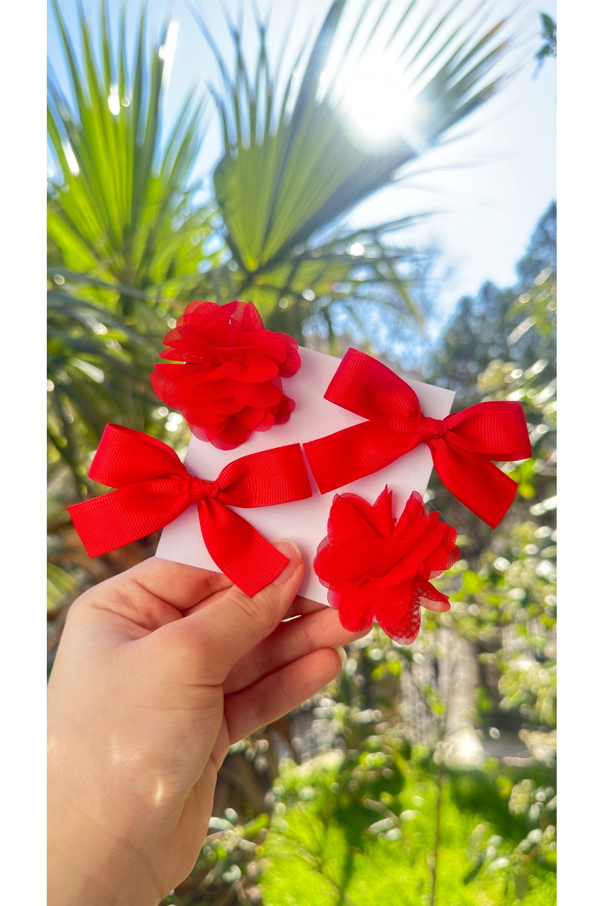 Baby Girl Red Frida Bowknot 4-Piece Buckle Set