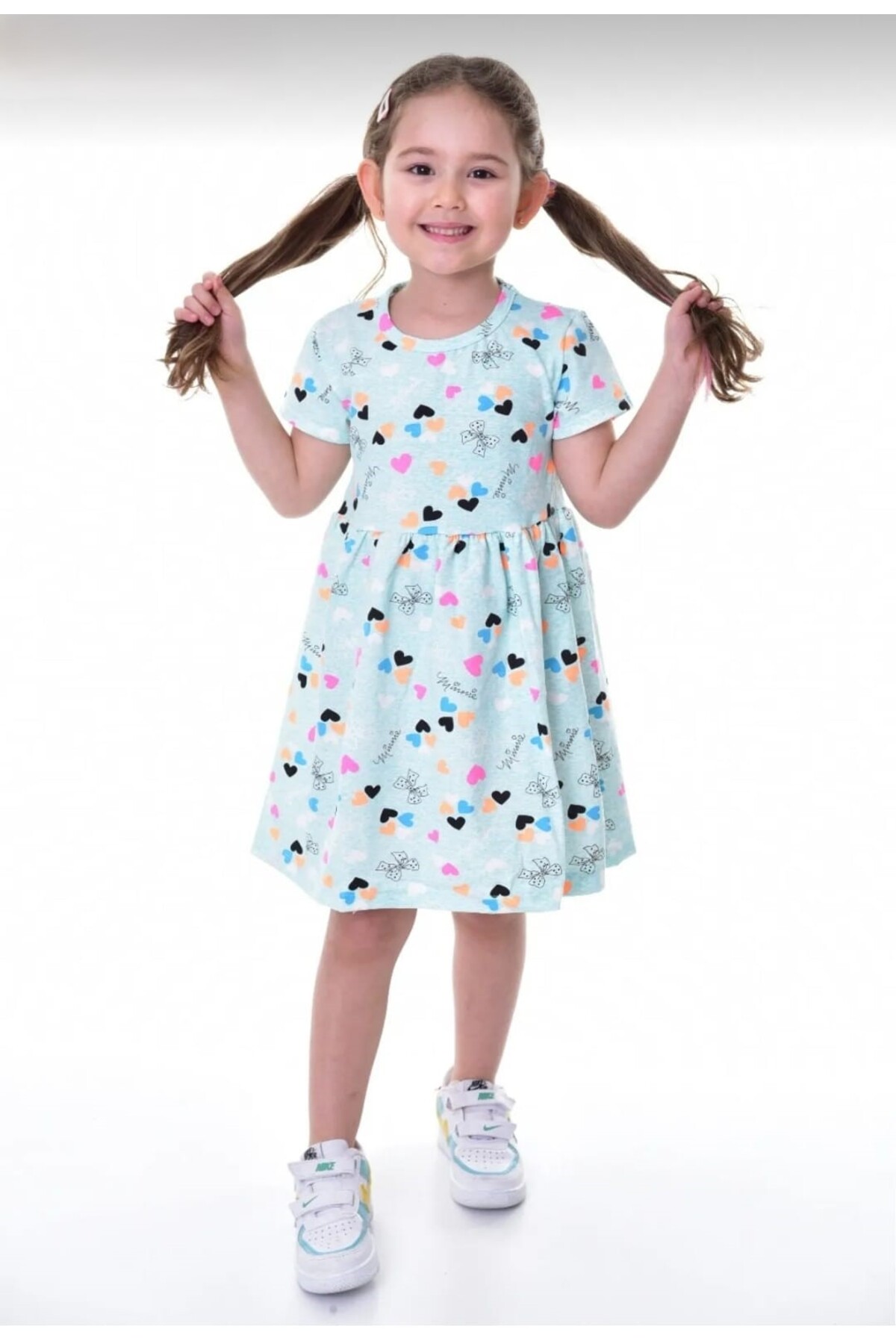 ruhaay YAZLIK KISA KOL KIZ ÇOCUK BASKILI ELBİSE fotoğrafı 2 (önizleme)