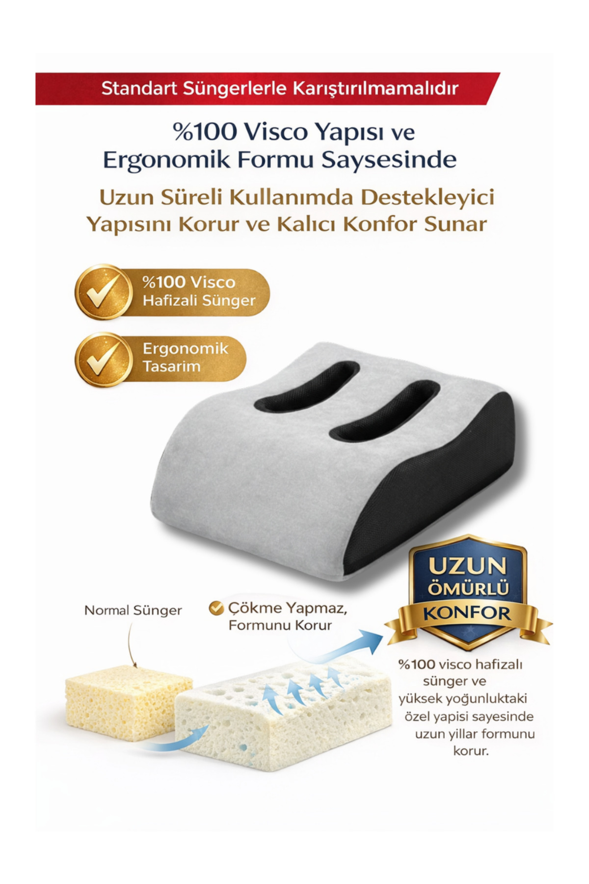 ViscoWell Hamileler İçin Bacak Elevasyon Destek Yastığı – Şişlik & Yorgunluk Rahatlatıcı Dinlenme Yastığı fotoğrafı 3 (önizleme)