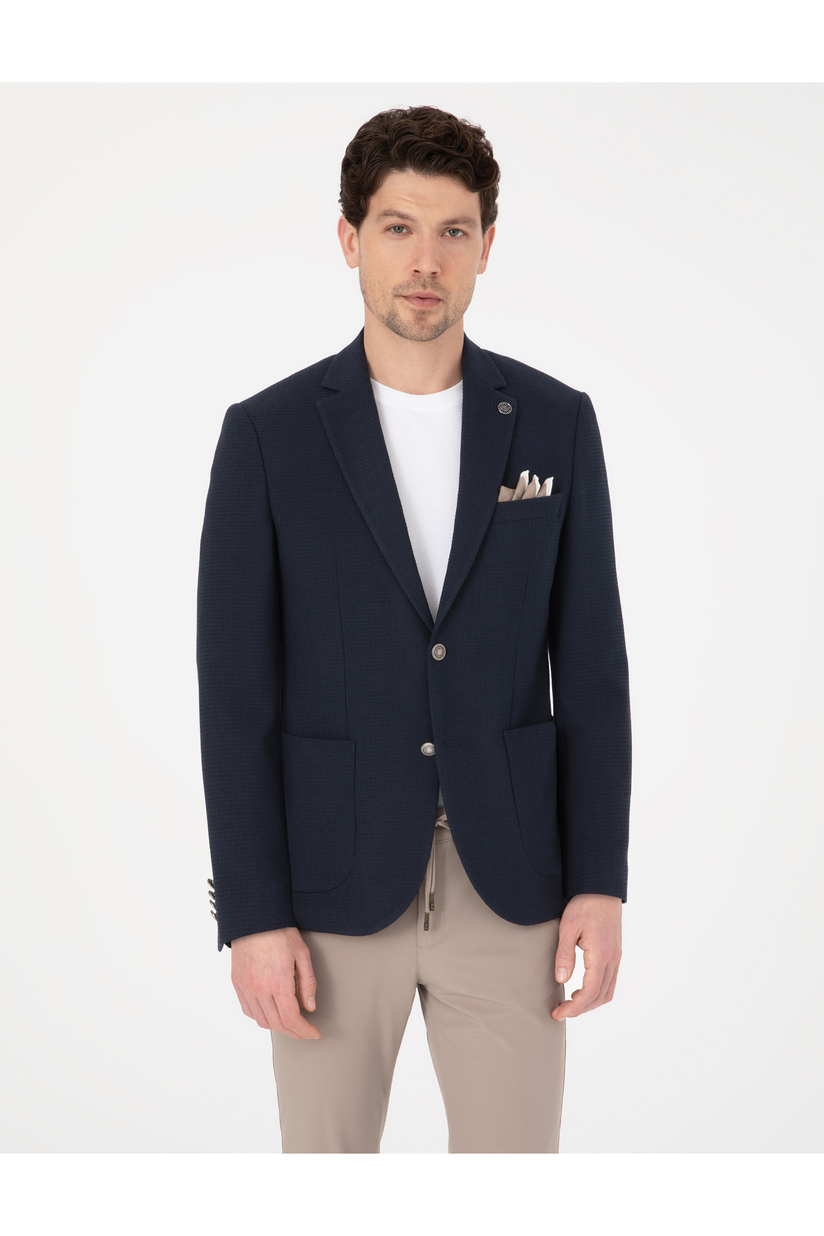کاپشن اسلیم فیت سرمه‌ای ۵۰۳۲۴۲۶۶-VR033 پیر کاردین کت بلیزر Pierre Cardin