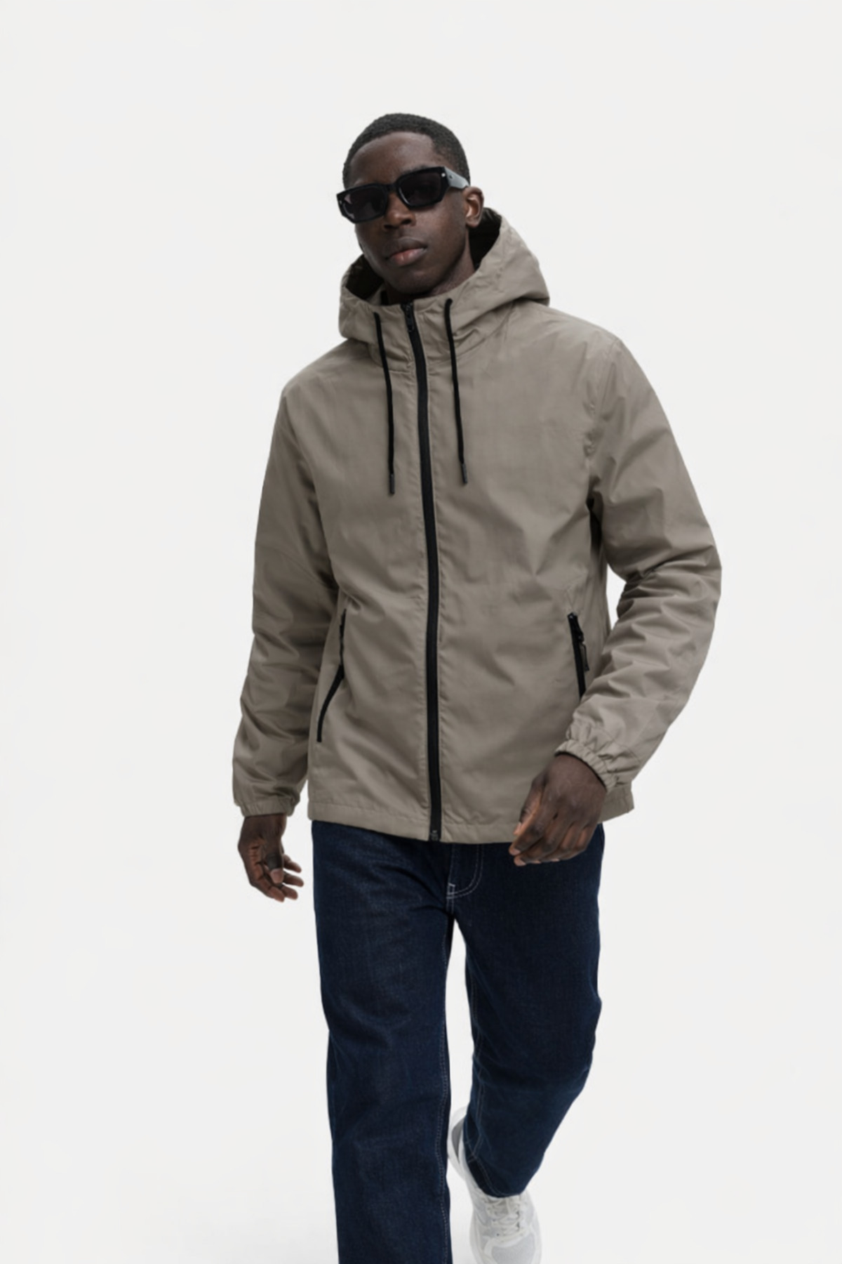 DAMGA JEANS Erkek Trend Fermuarlı Kahve Yağmurluk & Rüzgarlık görsel 5