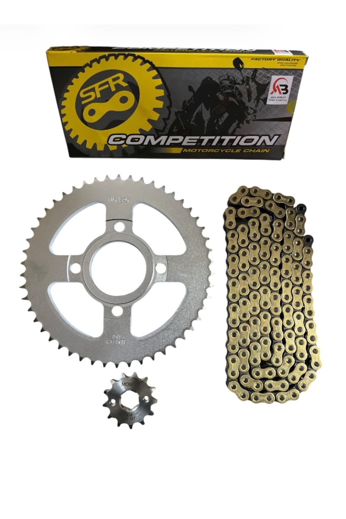「RT-182813 MOTORKİT MK KUBA TK 03 PERFORMANSLI ZİNCİR DİŞLİ SETİ - ÖN 13T +