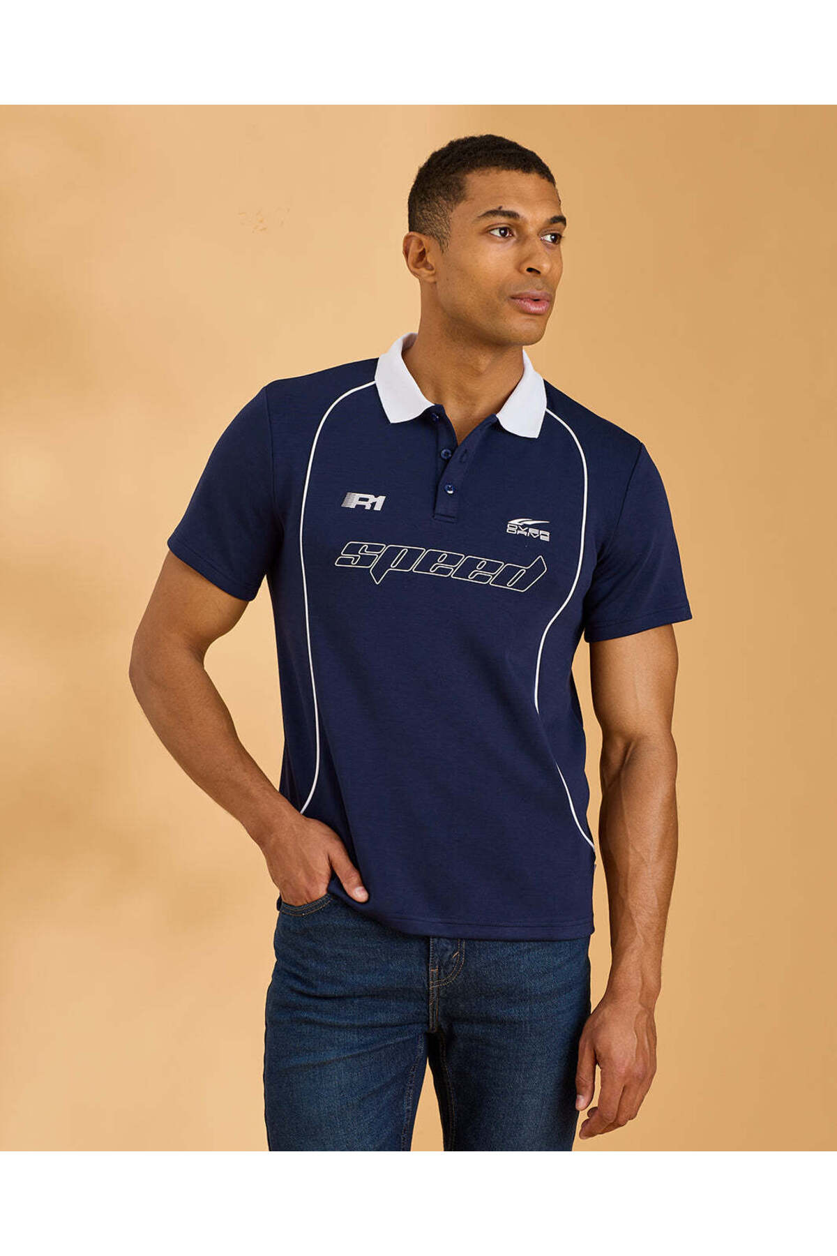 REDTAG Men Navy Modal Polo Shirt