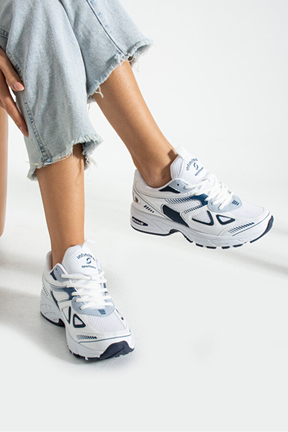 İNFİNİTE  Unisex Kadın Erkek Ortopedik Triko Spor Ayakkabı Sneaker İNF-531 - Görsel 5