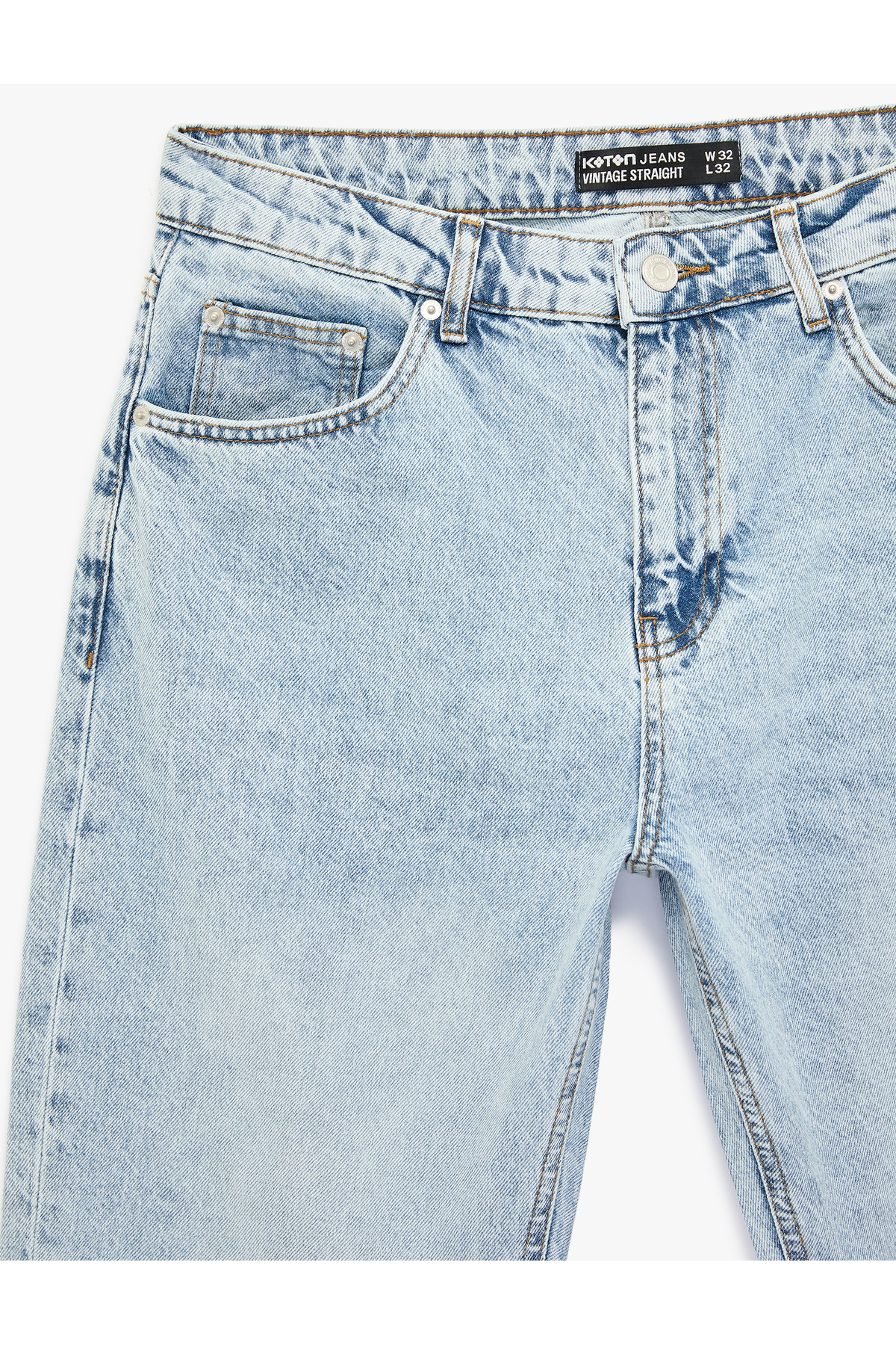 Koton Normal Bel Pamuklu Vintage Straight Fit Jean Pantolon görsel 7