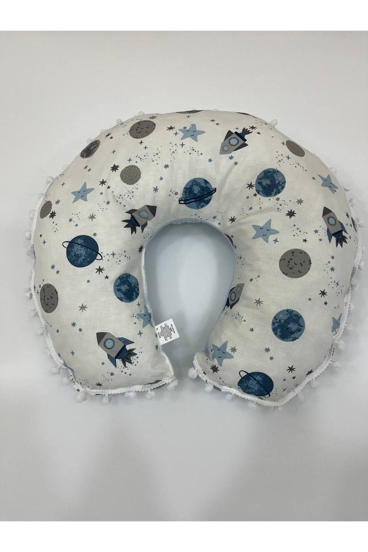 BUSEBABYHOME Mavi , Çift Taraflı Emzirme Yastığı/Emzirme Minderi/Bebek Destek Minderi/ Hamile Yastığı fotoğrafı 2 (önizleme)