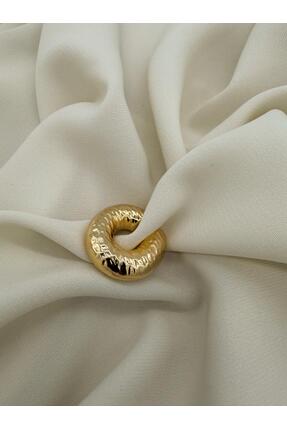 Junsui Liora Gold Çelik Cuff – Kararmayan, Suya Dayanıklı, Minimal Kadın Cuff